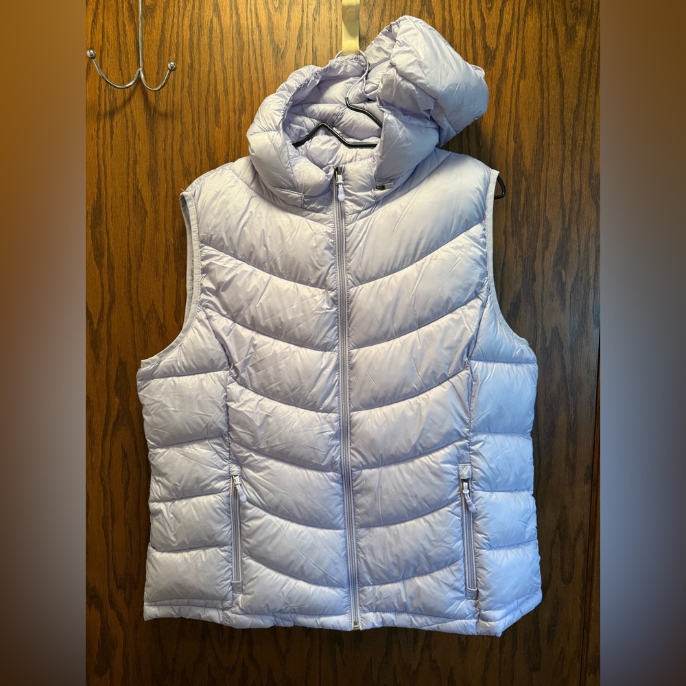 Light Purple Puffer Vest with Hood-Brand New